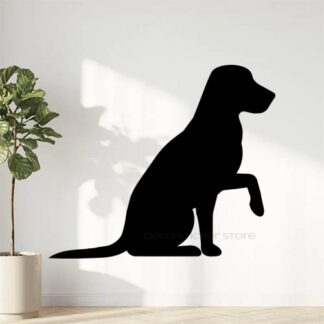 Sticker autocollant chien assis