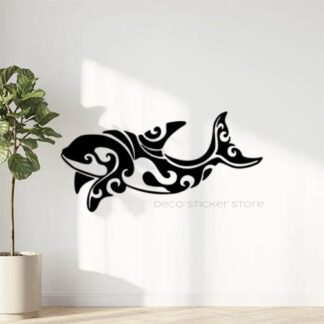 Sticker autocollant poisson orque tribal
