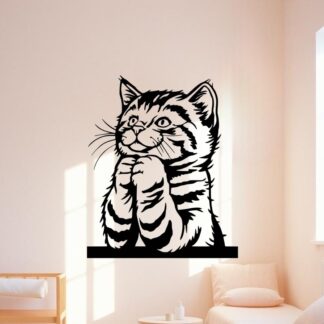 Sticker autocollant chat prie