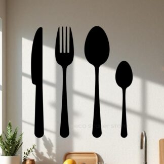 Sticker autocollant  couverts cuisine