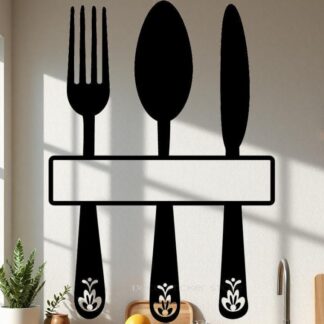 Sticker autocollant  couverts cuisine à personnaliser