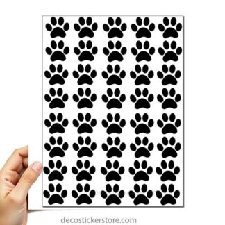 40 gommettes adhésives autocollantes empreintes de chat taille et couleur au choix
