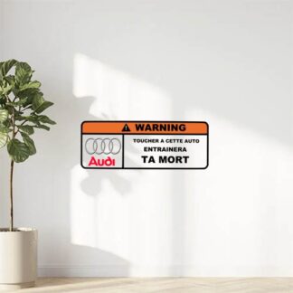 Sticker autocollant auto warning à personnaliser