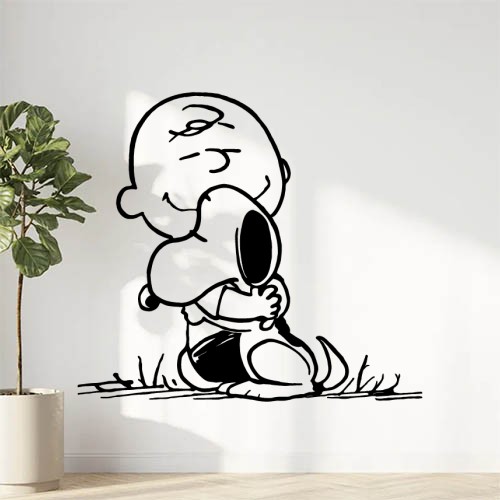 Sticker autocollant chien Snoopy et Charly