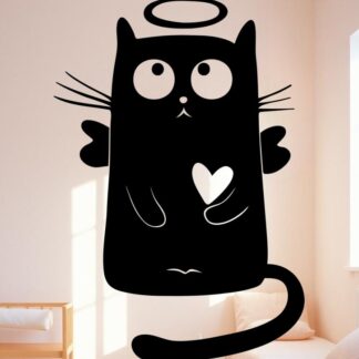 Sticker autocollant  chat ange