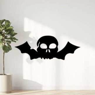 Sticker autocollant chauve souris tête de mort