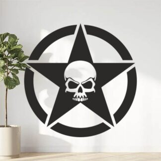 Sticker autocollant Etoile 4x4 tête de mort crâne skull jeep