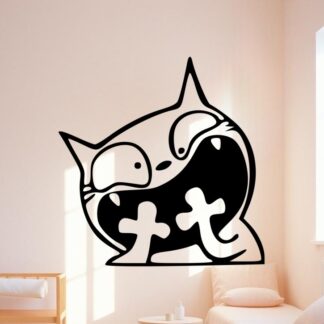 Sticker autocollant chat effrayé