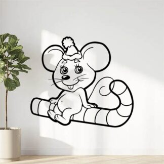 Sticker autocollant souris de Noël
