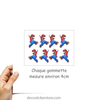Lot de 8 gommettes adhésives Mario bross