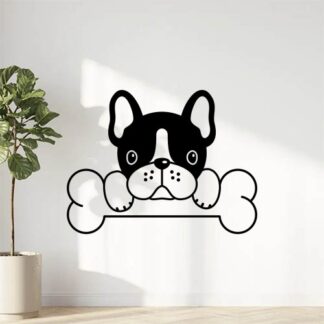 Sticker autocollant chien avec os