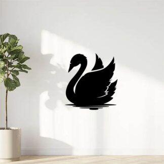 Sticker autocollant cygne sur l’eau