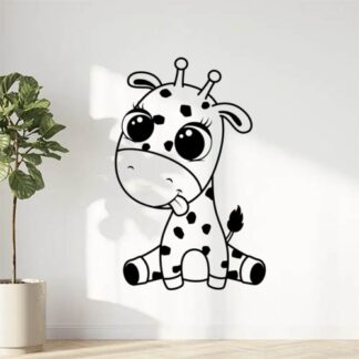 Sticker autocollant girafe rigolote
