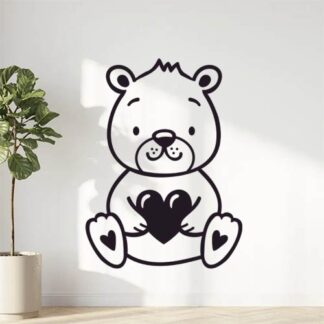 Sticker autocollant ourson coeur ❤️
