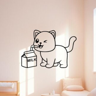 Sticker autocollant chaton milk