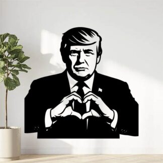 Sticker autocollant Donald Trump fait coeur avec doigts décoration decostickerstore - 7ZC7BC