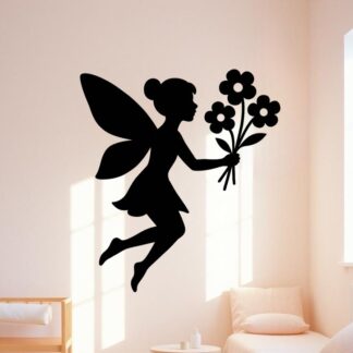 Sticker autocollant Fée avec fleurs décoration decostickerstore - 8KYCTU