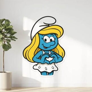 Autocollant Schtroumpfette fait cœur avec doigts décoration decostickerstore - A7YXW1