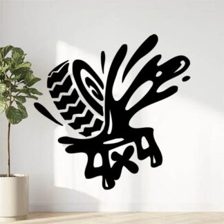 Sticker Autocollant  4x4 offroad pneu boue auto AM87294