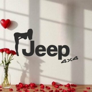 Sticker Autocollant  jeep 4x4 femme sexy auto AM87354