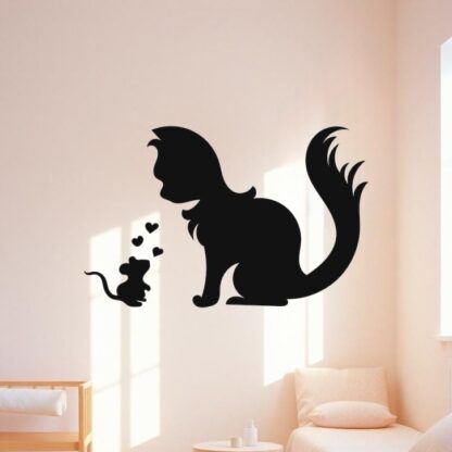 Sticker Autocollant souris chat animaux  AN2451
