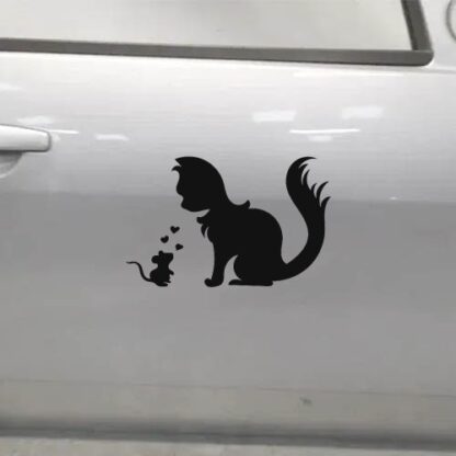 Sticker Autocollant souris chat animaux  AN2451