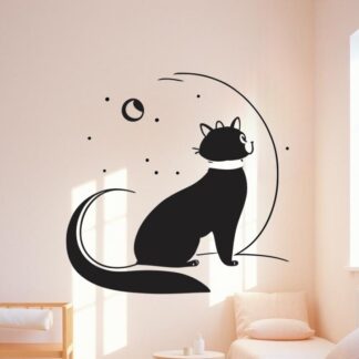 Sticker Autocollant chat romantique animaux  AN2456