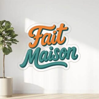 Autocollant Texte « fait maison » stylé décoration decostickerstore - AN3MBW