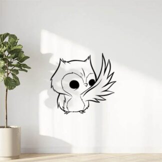 Sticker Autocollant chouette hibou oiseau animaux  AN563