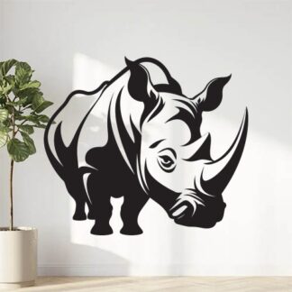 Sticker Autocollant rhinoceros animaux  ANI114