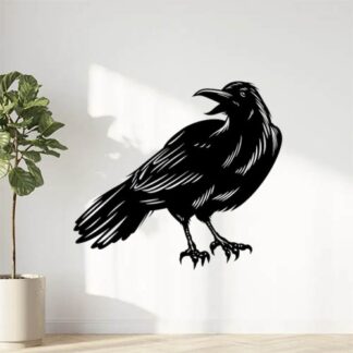 Sticker Autocollant oiseau corbeau animaux  ANI18740