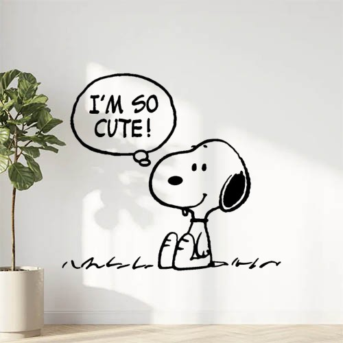 Sticker Autocollant snoopy chien so cute animaux  ANI742