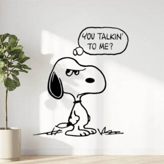 Sticker Autocollant snoopy chien taxi driver animaux  ANI744