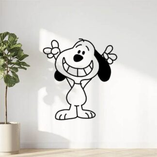 Sticker Autocollant snoopy chien happy animaux  ANI745