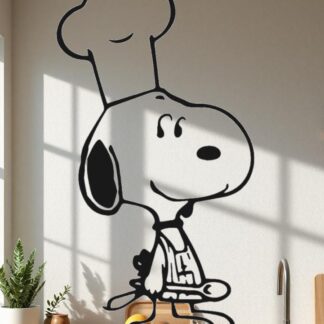 Sticker Autocollant snoopy chien cuisinier animaux  ANI748