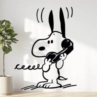 Sticker Autocollant snoopy chien téléphone animaux  ANI749