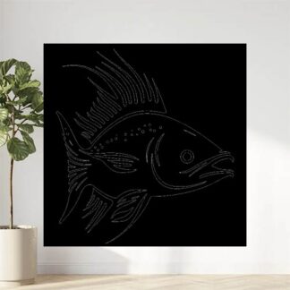 Sticker Autocollant poisson pêche marin animaux  ANI887