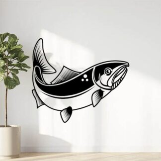 Sticker Autocollant poisson saumon pêche marin animaux  ANI891