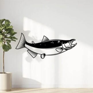 Sticker Autocollant poisson saumon pêche marin animaux  ANI893