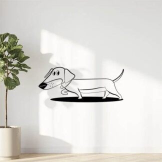 Sticker Autocollant chien basset animaux  ANI894