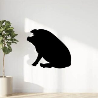 Sticker Autocollant cochon sanglier assis chasse animaux  ANX21237