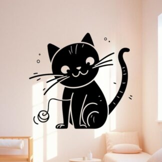 Sticker Autocollant chat louche animaux  ANX65