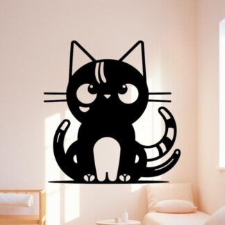 Sticker Autocollant chat assis animaux  ANX66