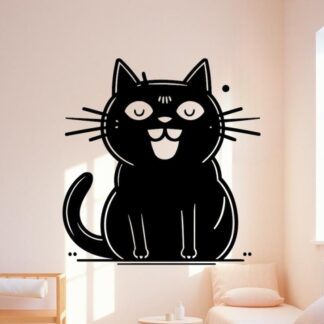 Sticker Autocollant chat assis animaux  ANX68