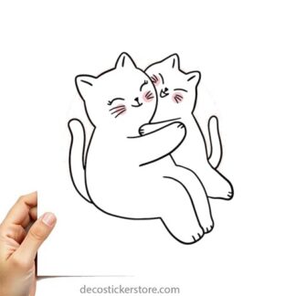 Sticker Autocollant chats love imprimé AQ87290