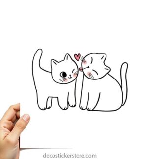 Sticker Autocollant chats love imprimé AQ87291