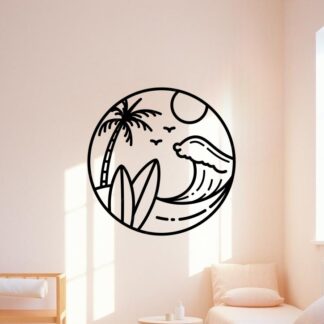 Sticker Autocollant icone plage surf  AS163