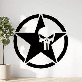 Sticker Autocollant  étoile us army  punisher  skull AVw187289
