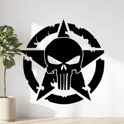 Sticker Autocollant  étoile us army  punisher  skull AVw187291