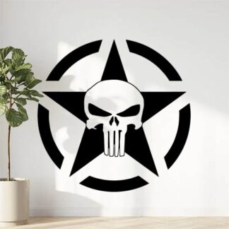 Sticker Autocollant  étoile us army  punisher skull AVw187292